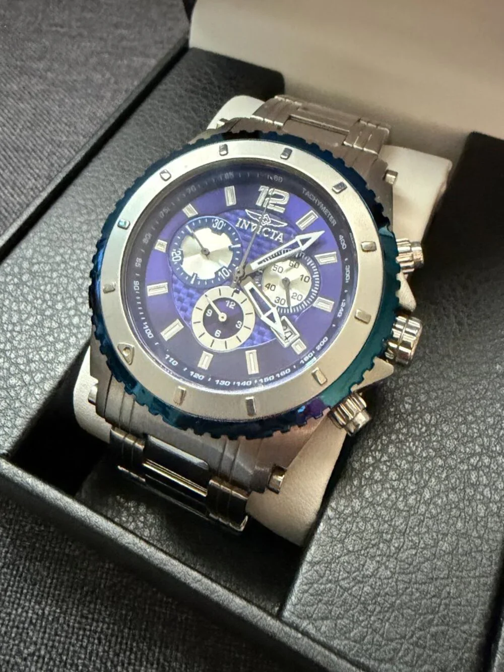 Invicta 1009 Blue Chronograph Quartz Watch